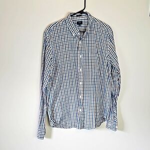 J Crew Mens Plaid Windowpane Long Sleeve Shirt Extra Large